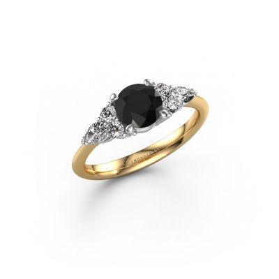 Engagement ring Melani RND 585 gold black diamond 1.50 crt