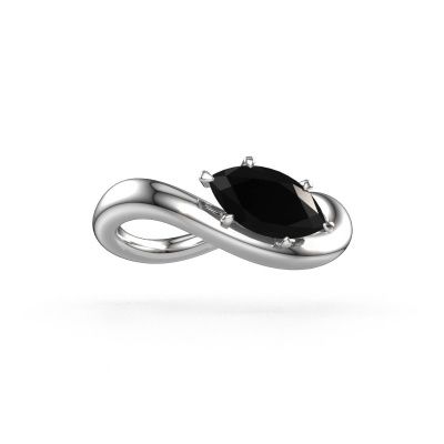 Engagement ring Chloe MRQ 585 white gold black diamond 1.20 crt
