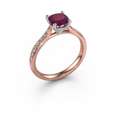 Engagement ring Mignon cus 2 585 rose gold rhodolite 6 mm