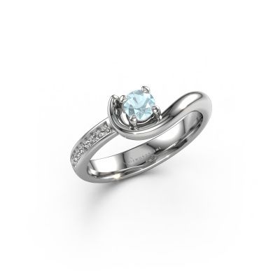 Engagement ring Ceylin 585 white gold aquamarine 4 mm