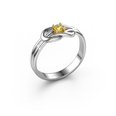 Bague Marina 585 or blanc saphir jaune 3 mm