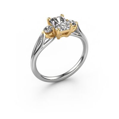 Engagement ring Amie RAD 585 white gold custom diamond 7x5 mm