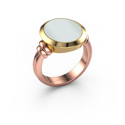 Siegelring Jake 4 585 Roségold grüner Lagenstein 15x13 mm