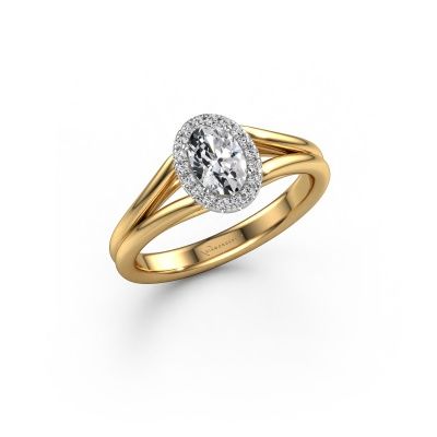 Engagement ring Verla ovl 1 585 gold lab grown diamond 0.49 crt