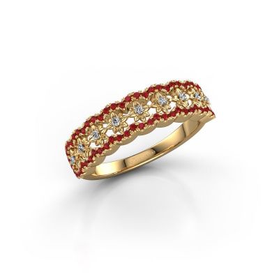 Ring Alda 585 goud robijn 0.9 mm