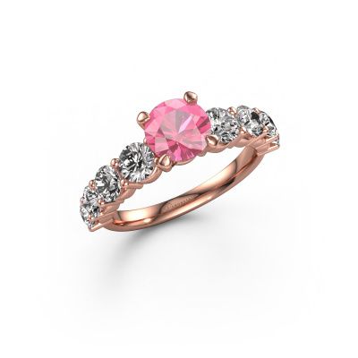 Engagement ring Deja 585 rose gold pink sapphire 6.5 mm