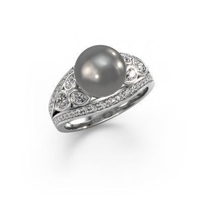 Ring Marlies 950 Platin Grau Perl 9 mm