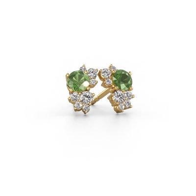 Stud earrings Veronica 585 gold tourmaline green 4.2 mm