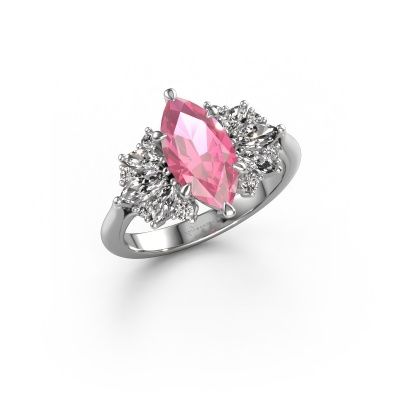 Verlobungsring Jaimie 950 Platin Pink Saphir 12x6 mm