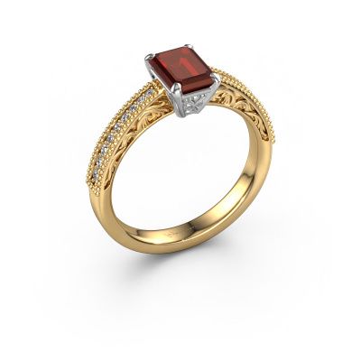 Engagement ring Shonta EME 585 gold garnet 7x5 mm