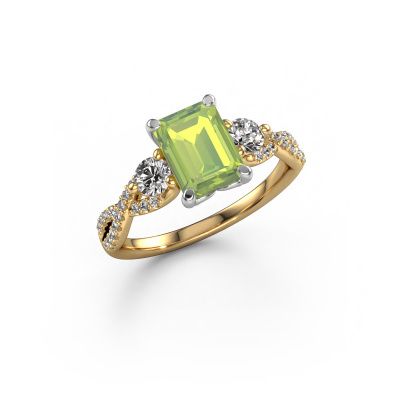 Engagement ring Marilou EME 585 gold peridot 8x6 mm