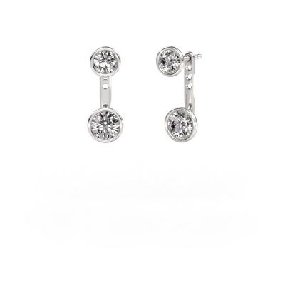 Boucles d'oreilles Halle 585 or blanc diamant synthétique 2.40 crt