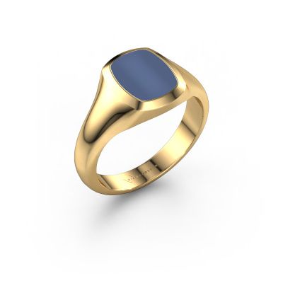 Siegelring Zelda 585 Gold Blau Lagenstein 10x8 mm