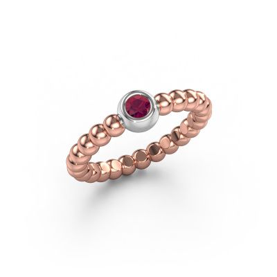 Stackable ring Dini 585 rose gold rhodolite 3 mm
