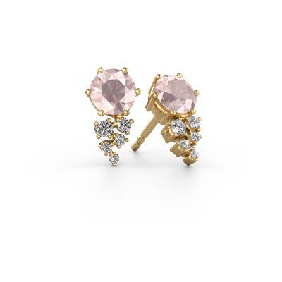 Earrings Royce 585 gold morganite champagne 6 mm