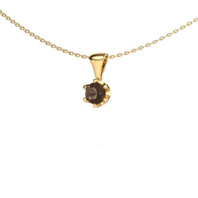 Necklace Fran 585 gold smokey quartz 5 mm