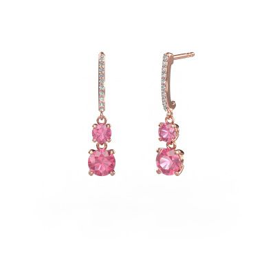 Pendants d'oreilles Tanja 2 585 or rose saphir rose 4.2 mm