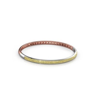 Bracelet jonc Emely 4mm 585 or rose saphir jaune 1.1 mm