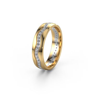 Trouwring WH0803L25AP 585 goud zirkonia ±5x1.7 mm