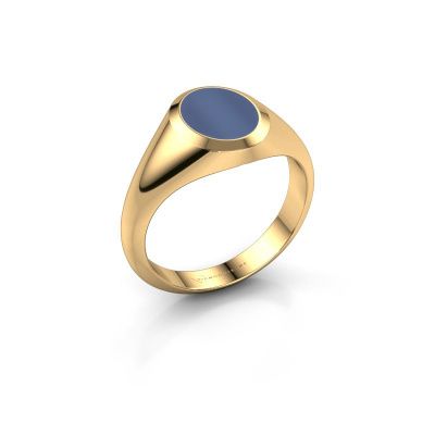 Pinky Ring Herman 1 585 Gold Blau Lagenstein 10x8 mm