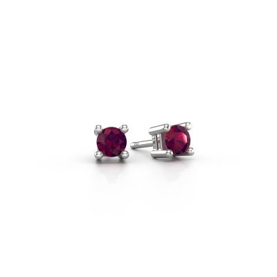 Stud earrings Eline 585 white gold rhodolite 5 mm