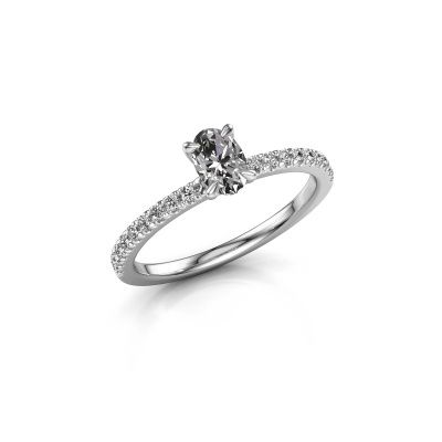 Engagement ring Crystal OVL 2 585 white gold diamond 0.58 crt
