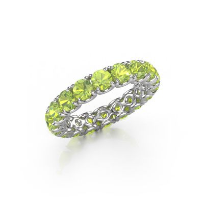 Stackable ring Estee 3.7 585 white gold peridot 3.7 mm