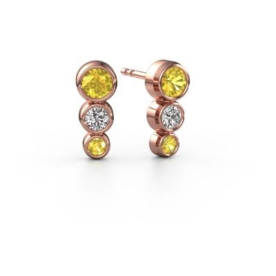 Ohrsteckers Linda 585 Roségold Gelb Saphir 4 mm