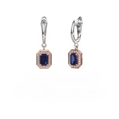 Drop earrings Dodie 1 585 rose gold sapphire 6x4 mm
