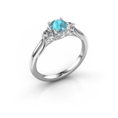 Engagement ring Laurian RND 925 silver blue topaz 5 mm