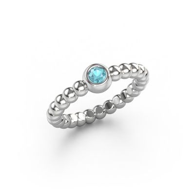 Stackable ring Dini 950 platinum blue topaz 3 mm