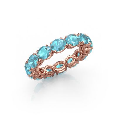 Ring Vivienne OVL 5x4 585 rose gold blue topaz 5x4 mm