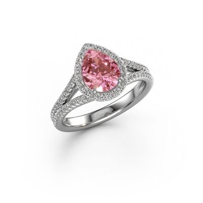 Engagement ring Verla pear 2 950 platinum pink lab grown diamond 8x6 mm