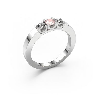 Ring Selina 1 585 white gold morganite champagne 3.7 mm