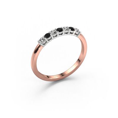 Ring Michelle 7 585 rose gold black diamond 0.228 crt