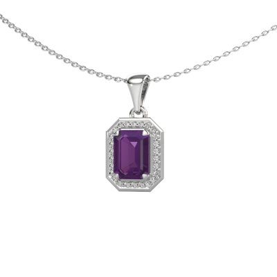 Pendant Dodie 950 platinum amethyst 8x6 mm