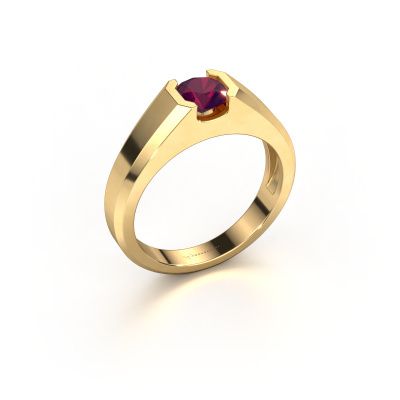 Heren ring Indigo 585 goud rhodoliet 6 mm