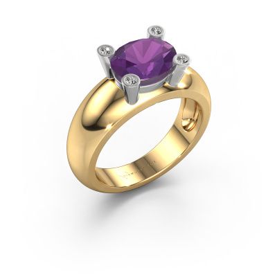 Ring Tamara OVL 585 Gold Amethyst 9x7 mm