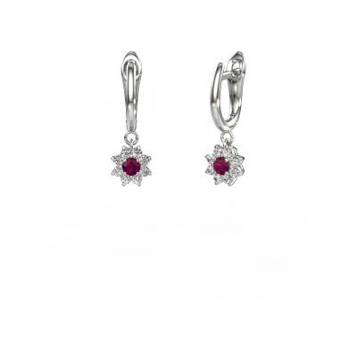 Pendants d'oreilles Camille 1 950 platine rhodolite 3 mm