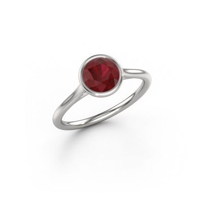 Engagement ring Lavon RND 950 platinum ruby 6.5 mm