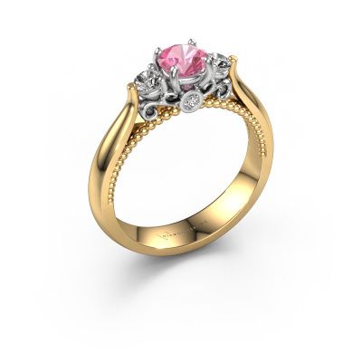 Verlobungsring Tiffani 585 Gold Pink Saphir 5 mm