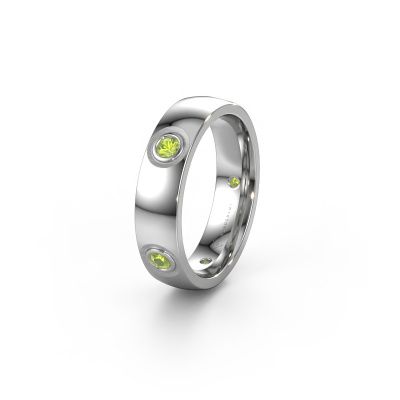 Trauring WH0139L25BP 585 Weißgold Peridot ±5x2 mm