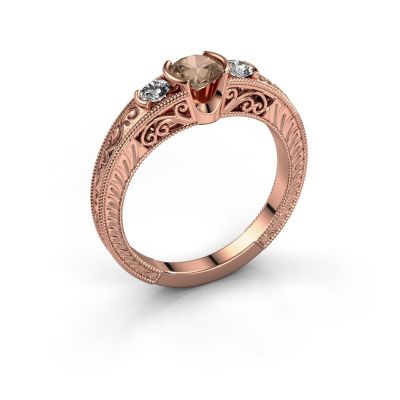 Promise ring Tasia 585 rose gold brown diamond 0.70 crt