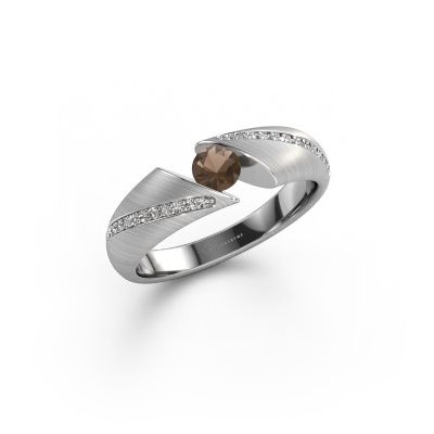 Bague Hojalien 2 585 or blanc quartz fumé 4.2 mm