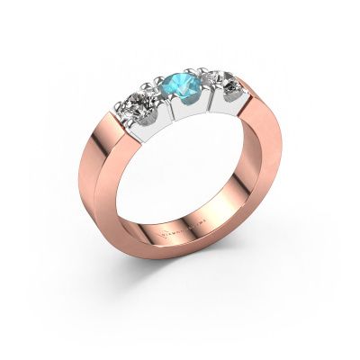 Ring Dana 3 585 rose gold blue topaz 4 mm