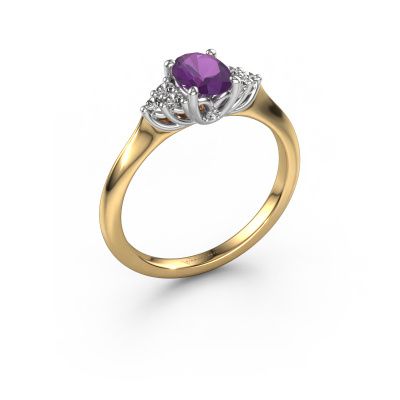 Engagement ring Felipa OVL 585 gold amethyst 7x5 mm