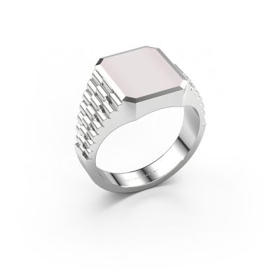Zegelring Brent 2 585 witgoud rode lagensteen 12x10 mm