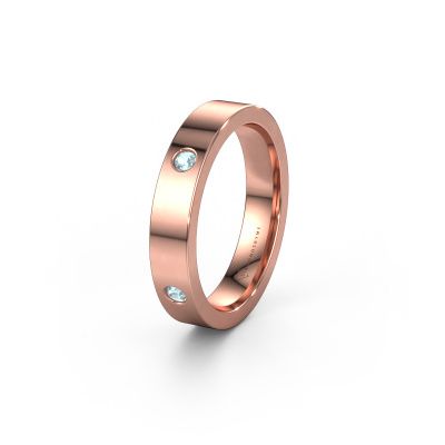 Wedding ring WH0104L14BP 585 rose gold aquamarine 2.2 mm ±0.16x0.08 in