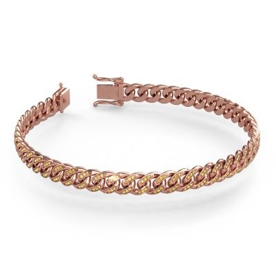 Panzer Armband ±8 mm Roségold Gelb Saphir