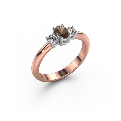Verlobungsring Karie 585 Roségold Rauchquarz 5x3 mm